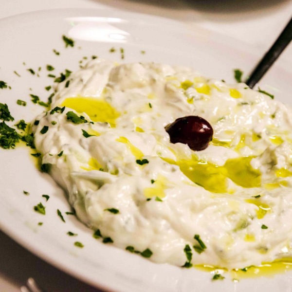 Tzatziki dip with olive oil